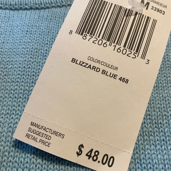 Women’s nwts baby blue cowl neck sweater by Jeanne Pierre 100% cotton sz M - Picture 10 of 13